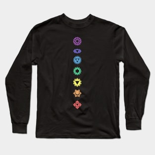 Chakra Qi Reiki Crystals Graphic Long Sleeve T-Shirt